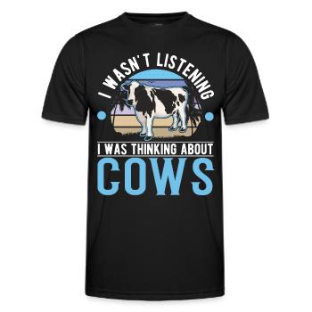 Vache Éleveur de bovins Vaches fermières - T-shirt sport Homme - noir - Devant - AI Model Male 178 dark (178cm)