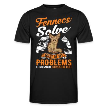 Fennec Gift Desert Fox Fennec - Men's Functional T-Shirt - black - Front - AI Model Male 178 dark (178cm)