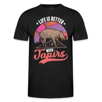 Das Leben ist besser mit einem Tapir - Männer Funktions-T-Shirt - Schwarz - Vorne - AI Model Male 178 dark (178cm)