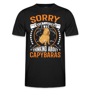 Capybara Gift Capibara - Men's Functional T-Shirt - black - Front - AI Model Male 178 dark (178cm)
