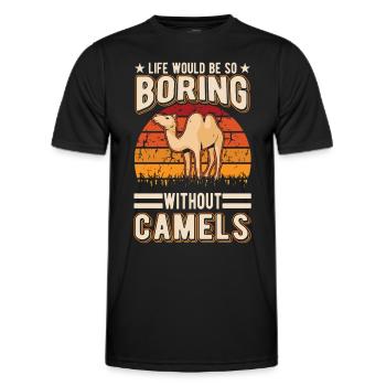 Kamel Geschenk Dromedar Camel Großkamel - Männer Funktions-T-Shirt - Schwarz - Vorne - AI Model Male 178 dark (178cm)