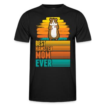 Best Hamster Mom Ever Hamster Mama - Men's Functional T-Shirt - black - Front - AI Model Male 178 dark (178cm)