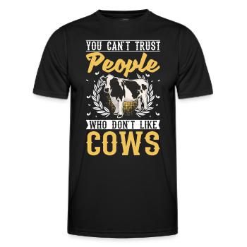 Éleveur de vaches Éleveur de bovins Vaches fermiers - T-shirt sport Homme - noir - Devant - AI Model Male 178 dark (178cm)