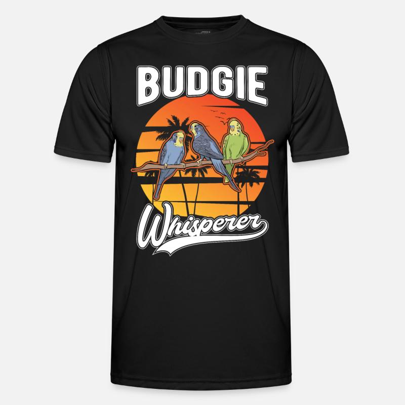 Budgerigar Whisperer Welli Parakeet - Men's Functional T-Shirt - black