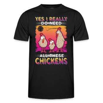 Poulets Élevage de poulets Éleveur de poulet - T-shirt sport Homme - noir - Devant - AI Model Male 178 dark (178cm)