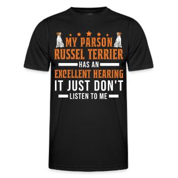 Parson Russell Terrier Gift - Men's Functional T-Shirt - black - Front - AI Model Male 178 dark (178cm)