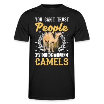 Kamel Dromedar Ägypten Geschenk Großkamel - Männer Funktions-T-Shirt - Schwarz - Vorne - AI Model Male 178 dark (178cm)