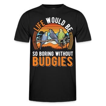 Budgerigar Gift Welli cockatiel - Men's Functional T-Shirt - black - Front - AI Model Male 178 dark (178cm)