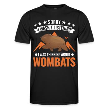 Australischer Wombat Geschenk - Männer Funktions-T-Shirt - Schwarz - Vorne - AI Model Male 178 dark (178cm)
