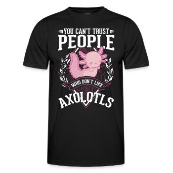 Axolotl Gift Tail Amphibian Axolotl - Men's Functional T-Shirt - black - Front - AI Model Male 178 dark (178cm)