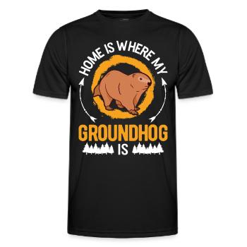 Groundhog Home Groundhog Day Marmot - Men's Functional T-Shirt - black - Front - AI Model Male 178 dark (178cm)