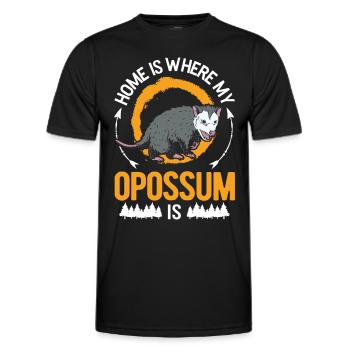 Zuhause is wo mein Opossum ist Possum - Männer Funktions-T-Shirt - Schwarz - Vorne - AI Model Male 178 dark (178cm)