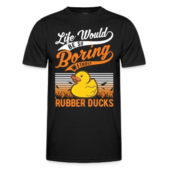 Rubber Duck Gift Squeaky Duck Bathing Duck - T-shirt sport Homme - noir - Devant - AI Model Male 178 dark (178cm)