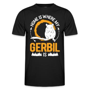 Home is where my Gerbil is Gerbil Gerbil - Men's Functional T-Shirt - black - Front - AI Model Male 178 dark (178cm)