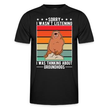 Murmeltier Groundhog Day Waldmurmeltier - Männer Funktions-T-Shirt - Schwarz - Vorne - AI Model Male 178 dark (178cm)