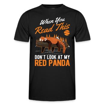 Red Panda Cadeau Chat Ours Panda Rouge - T-shirt sport Homme - noir - Devant - AI Model Male 178 dark (178cm)
