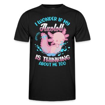 Axolotl Queue Cadeau Amphibien Axolotl - T-shirt sport Homme - noir - Devant - AI Model Male 178 dark (178cm)