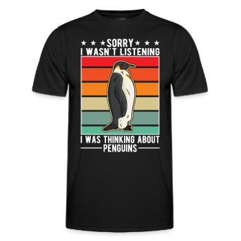 Pinguin Penguin Kaiserpinguin Gelbaugenpinguin - Männer Funktions-T-Shirt - Schwarz - Vorne - AI Model Male 178 dark (178cm)