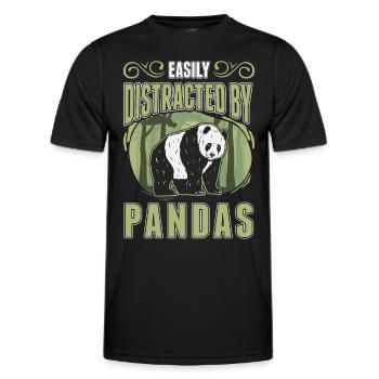 Easily distracted by Pandas - Männer Funktions-T-Shirt - Schwarz - Vorne - AI Model Male 178 dark (178cm)