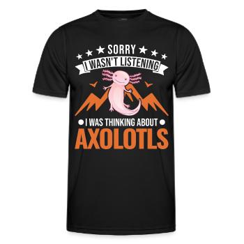 Axolotl Queue Cadeau Amphibien Axolotl - T-shirt sport Homme - noir - Devant - AI Model Male 178 dark (178cm)