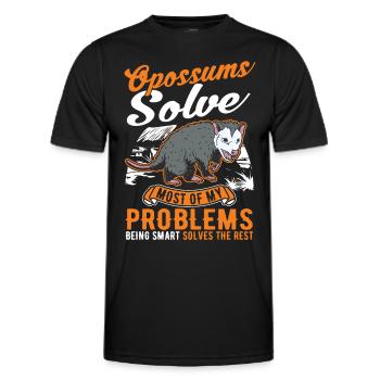 Opossum Geschenk Possum Beutelratte - Männer Funktions-T-Shirt - Schwarz - Vorne - AI Model Male 178 dark (178cm)