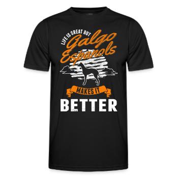 Galgo Espanol Spanish Greyhound Galgo - Men's Functional T-Shirt - black - Front - AI Model Male 178 dark (178cm)