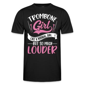 Posaunen Mädchen Posaunenspieler Posaunistin - Männer Funktions-T-Shirt - Schwarz - Vorne - AI Model Male 178 dark (178cm)