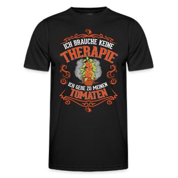 Tomaten Therapie Tomatenzüchter Paradeiser - Männer Funktions-T-Shirt - Schwarz - Vorne - AI Model Male 178 dark (178cm)