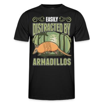 Easily distracted by Armadillo's Armadillo - Men's Functional T-Shirt - black - Front - AI Model Male 178 dark (178cm)