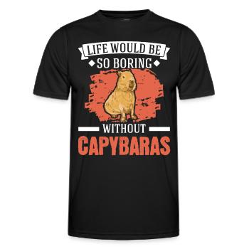 Capybara Gift Capibara capybara - Men's Functional T-Shirt - black - Front - AI Model Male 178 dark (178cm)