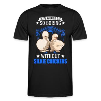 Silk Chicken Cadeau Silkie Chicken Silkie Chicken - T-shirt sport Homme - noir - Devant - AI Model Male 178 dark (178cm)
