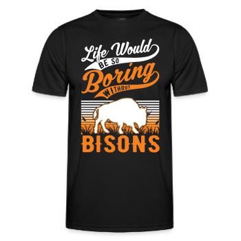 Buffalo Gift Bison Buffallo Water Buffalo - Men's Functional T-Shirt - black - Front - AI Model Male 178 dark (178cm)