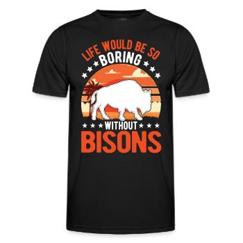 Buffalo Gift Bison Buffallo Water Buffalo - Men's Functional T-Shirt - black - Front - AI Model Male 178 dark (178cm)