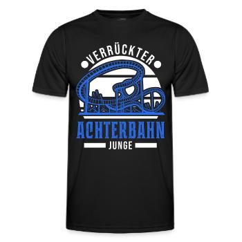 Verrückter Achterbahn Junge Achterbahnfahrt - Männer Funktions-T-Shirt - Schwarz - Vorne - AI Model Male 178 dark (178cm)