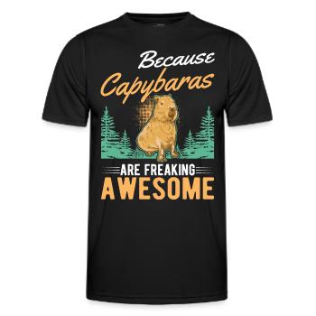 Because Capybaras are freaking awesome - Männer Funktions-T-Shirt - Schwarz - Vorne - AI Model Male 178 dark (178cm)