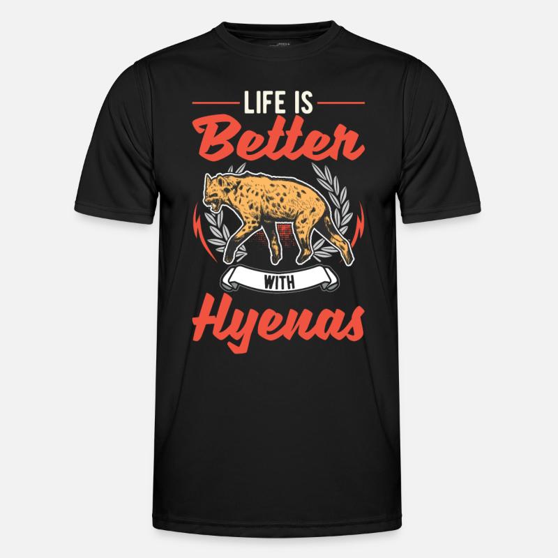 Das Leben ist besser mit einer Hyäne Männer Funktions-T-Shirt