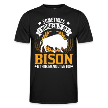 Buffalo Gift Bison Buffallo Buffle d’eau - T-shirt sport Homme - noir - Devant - AI Model Male 178 dark (178cm)