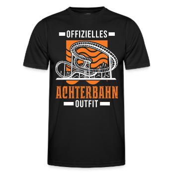 Offizielles Achterbahn Outfit Achterbahnfahrt - Männer Funktions-T-Shirt - Schwarz - Vorne - AI Model Male 178 dark (178cm)