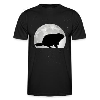 Marmotte Lune Jour de la marmotte de la forêt Marmotte - T-shirt sport Homme - noir - Devant - AI Model Male 178 dark (178cm)
