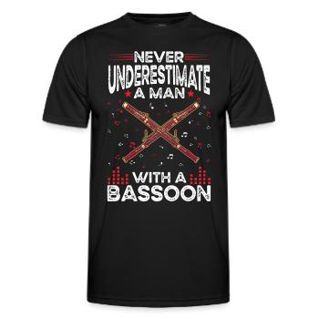 Fagott Mann Fagottist Fagottspieler - Männer Funktions-T-Shirt - Schwarz - Vorne - AI Model Male 178 dark (178cm)