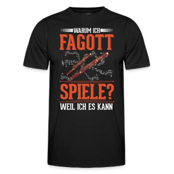 Warum ich Fagott spiele? Weil ich es kann - Männer Funktions-T-Shirt - Schwarz - Vorne - AI Model Male 178 dark (178cm)