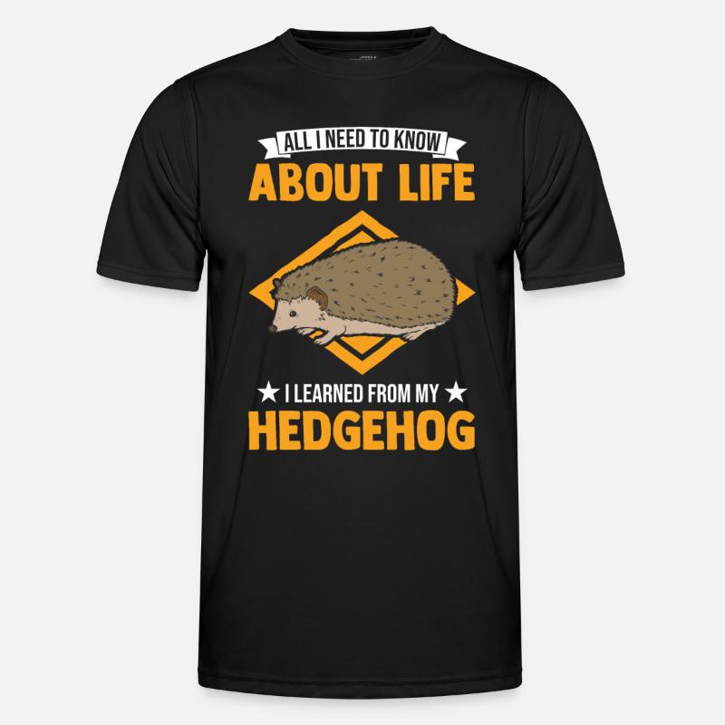 Igel Geschenk Stacheligel - Männer Funktions-T-Shirt - Schwarz