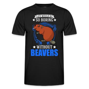 Biber Geschenk Biberdamm - Männer Funktions-T-Shirt - Schwarz - Vorne - AI Model Male 178 dark (178cm)