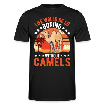 Kamel Geschenk Dromedar Camel Großkamel - Männer Funktions-T-Shirt - Schwarz - Vorne - AI Model Male 178 dark (178cm)