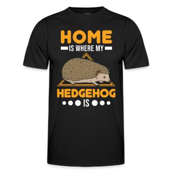 La maison est l’endroit où se trouve mon hérisson - T-shirt sport Homme - noir - Devant - AI Model Male 178 dark (178cm)