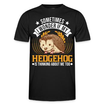Hedgehog Gift Stacheligel - Men's Functional T-Shirt - black - Front - AI Model Male 178 dark (178cm)