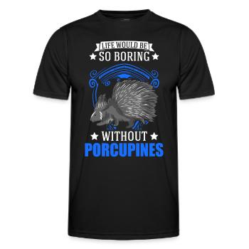 Porc-épic Cadeau Porc-épic - T-shirt sport Homme - noir - Devant - AI Model Male 178 dark (178cm)