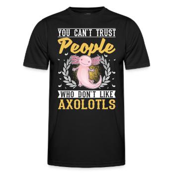 Axolotl Queue Cadeau Amphibien Axolotl - T-shirt sport Homme - noir - Devant - AI Model Male 178 dark (178cm)