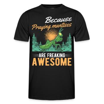 Because Praying Mantises are freaking awesome - Men's Functional T-Shirt - black - Front - AI Model Male 178 dark (178cm)