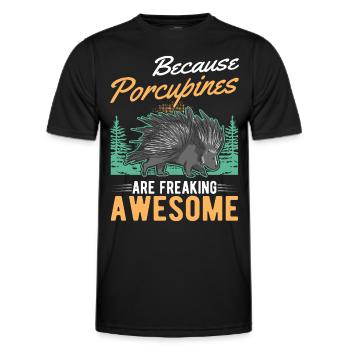 Porcupine Gift Porcupine - Men's Functional T-Shirt - black - Front - AI Model Male 178 dark (178cm)